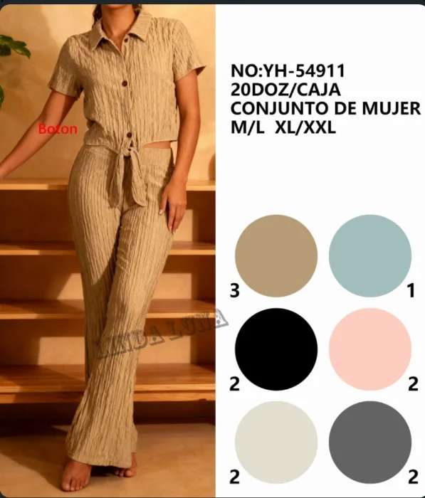 Conjunto Camisa y Pantalón de Mujer Importado
