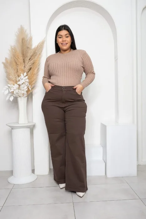 Wide Leg Chocolate Curvy