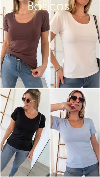 Remera Basica Algidon Lycra