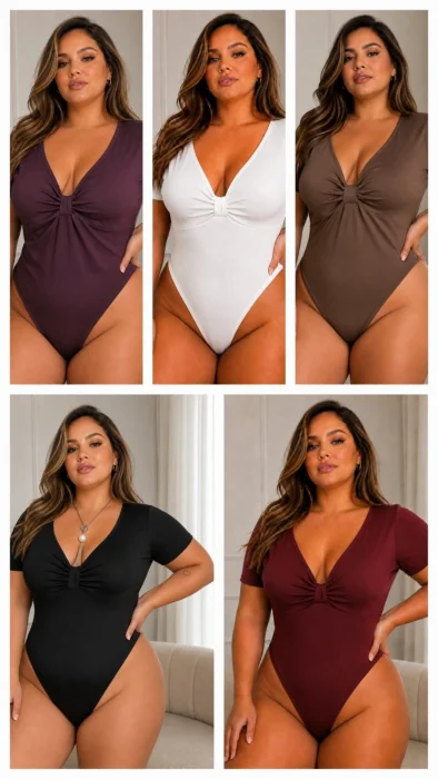 Body Lazo Talle Especial Manga Corta