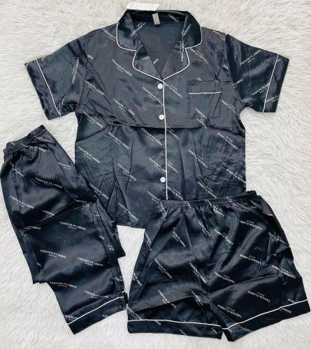 Pijama de Satén 3 Piezas