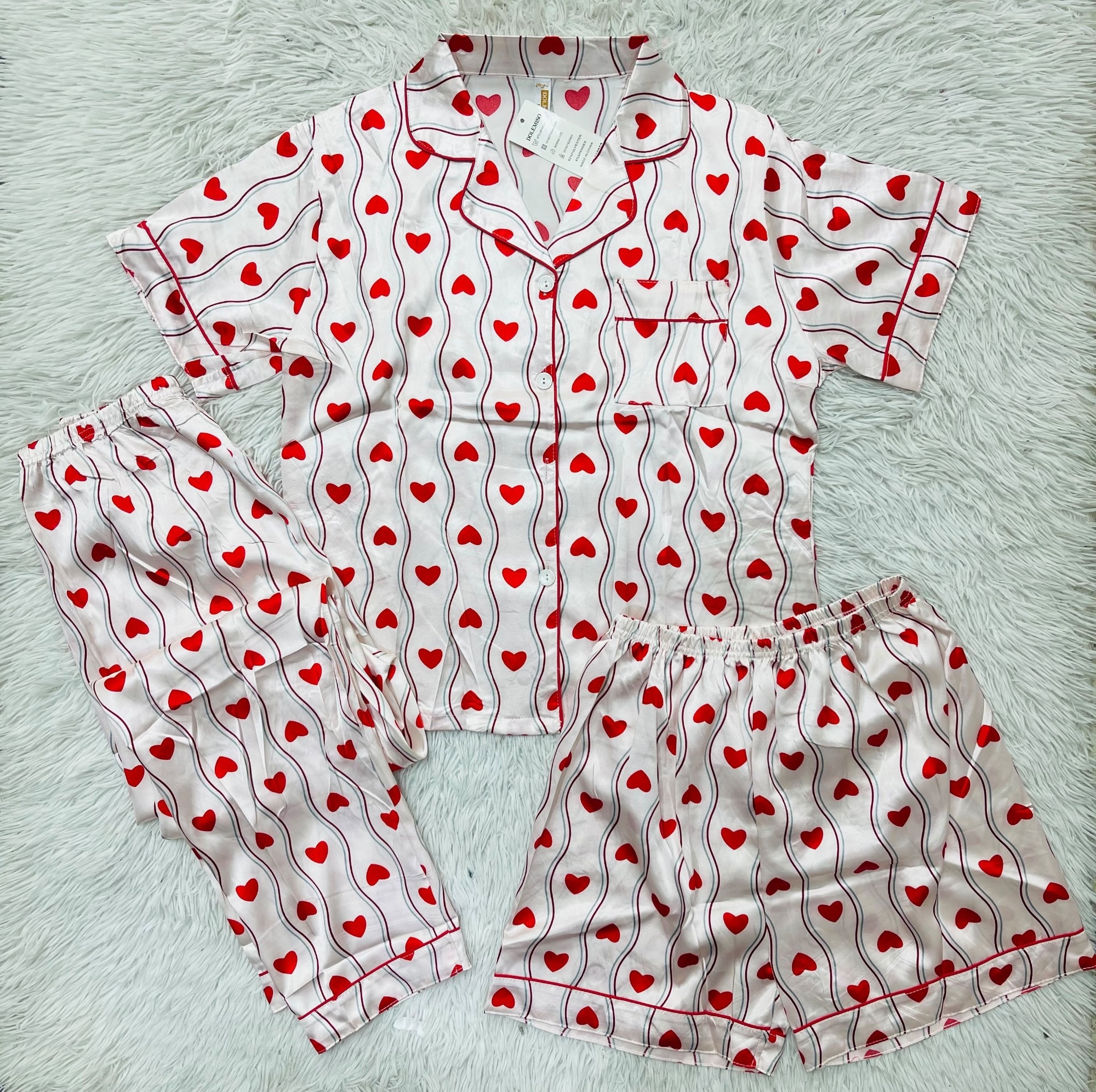 Pijama de Satén 3 Piezas - Imagen 2
