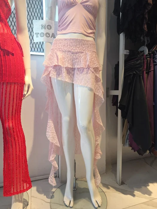 Pollera Short Cola de Pato Encaje