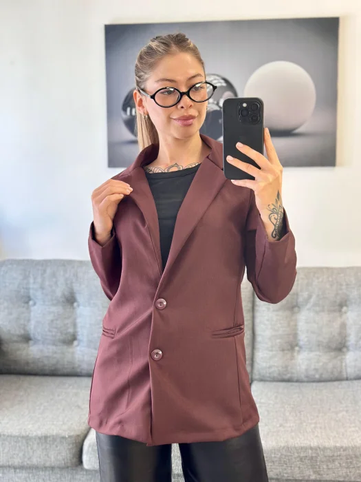Blazer de Creep Sastrero Bolsillo Chino