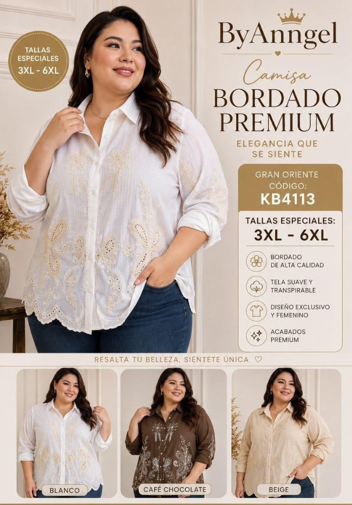 Camisa Brodery Y049/ Kb4113 - Imagen 2