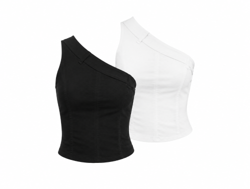 Pack X3 Top Asimétrico Gabardina Elastizada