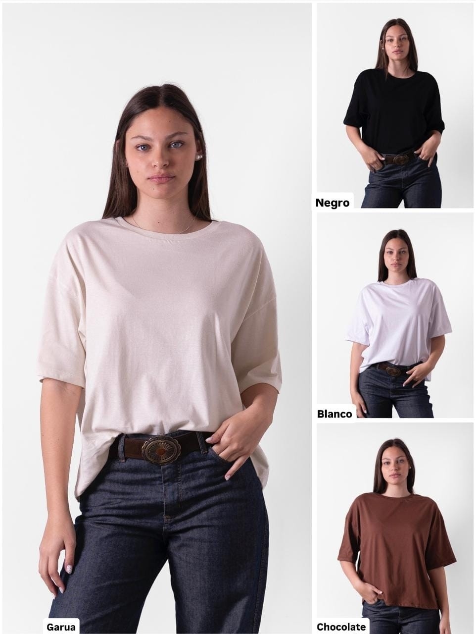 Remera Over Algodon Premiun Lisas y Nevadas - Imagen 2