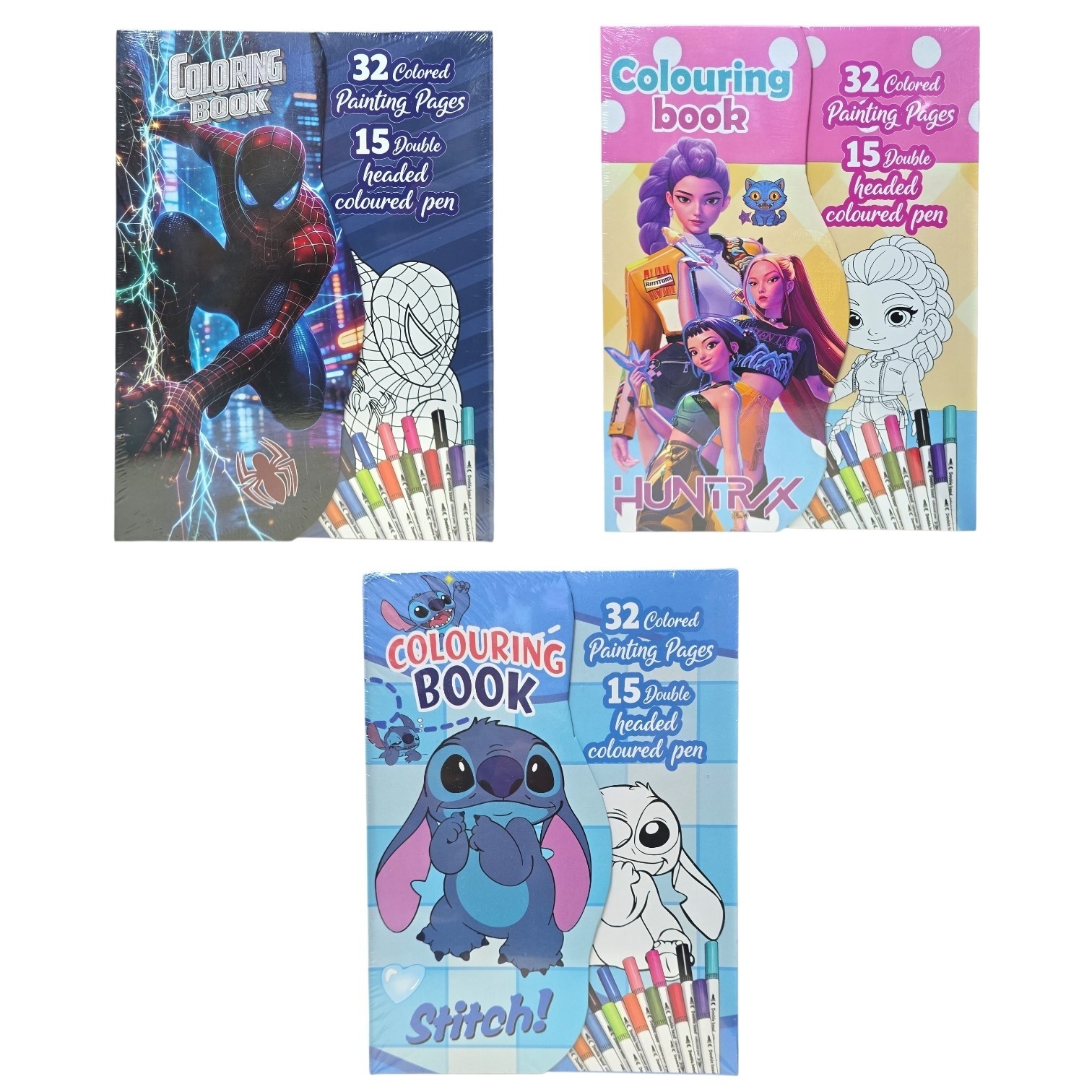 Libro para Colorear Dibujos 31x 23 Cm y 15 Fibrones Doble Punta(cb-4301) - Imagen 1
