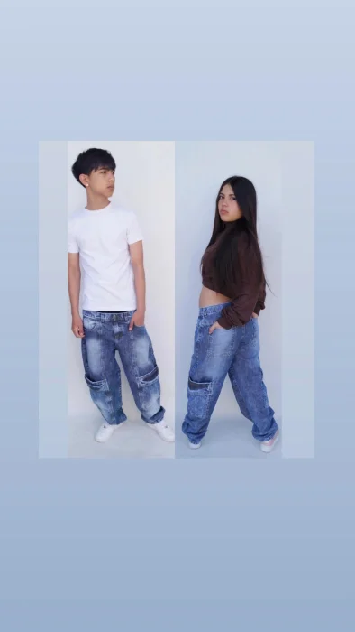 Baggy Cargó Azul Localizado Teens
