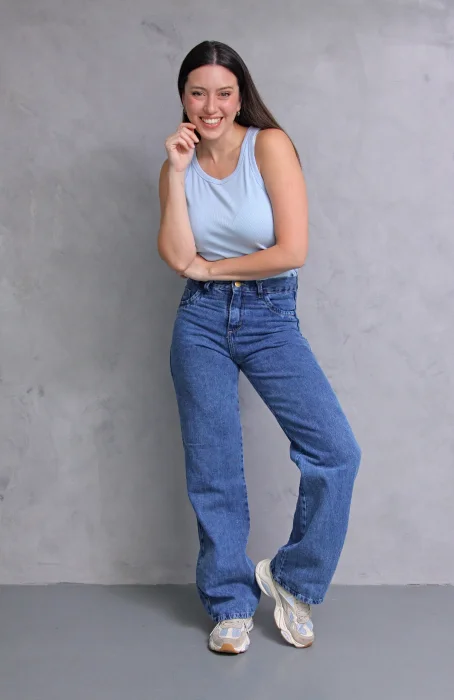Wide Leg Nevado Azul Rigido