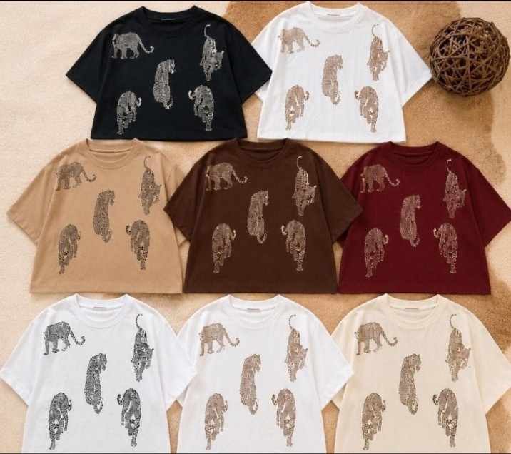 Remera Corta Algodon Leopardo - Imagen 2