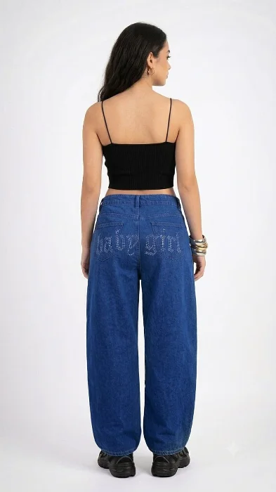 Jean Baggy Regulador Baby Girl Dama Pantalón Ancho Denim Mujer Moda 2000's Pinterest