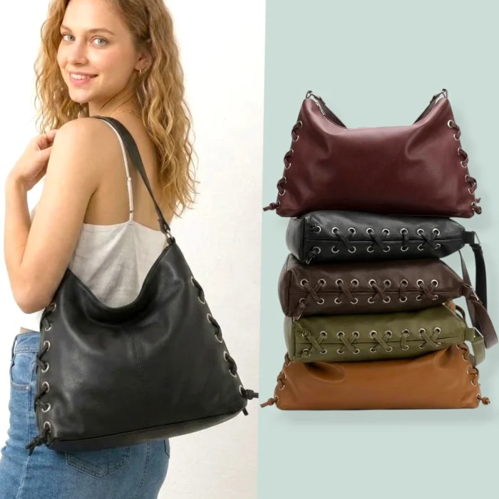Cartera Boho Tiras, Mide 42/28cm X 21cm X 9cm Aproximadamente, Marroquineria