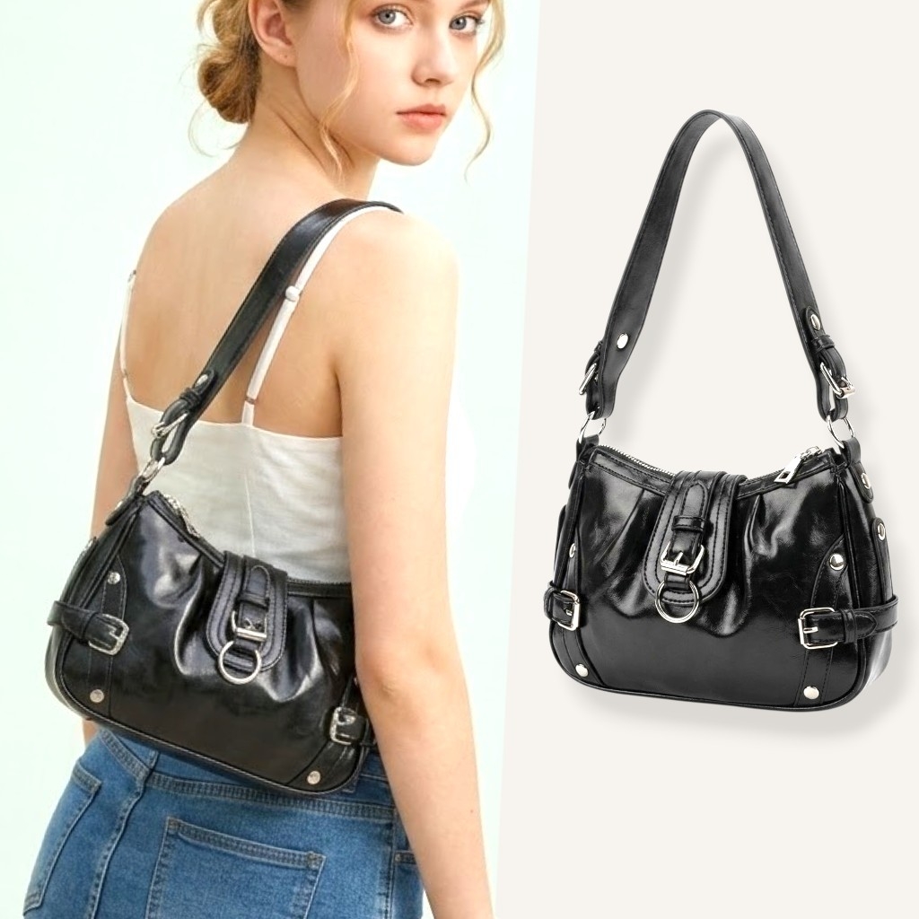 Cartera 5 Hebillas con Bolsillo Adentro, Forrada, Mide 24cm X 18cm X 6cm Aproximado - Imagen 1