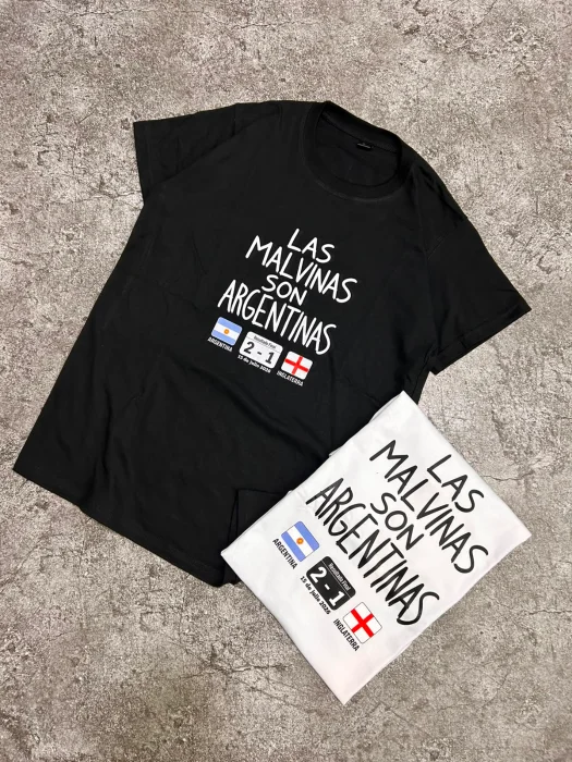 Remera las Malvinas Son Argentinas (2-1) Algodon Peinado 20.1