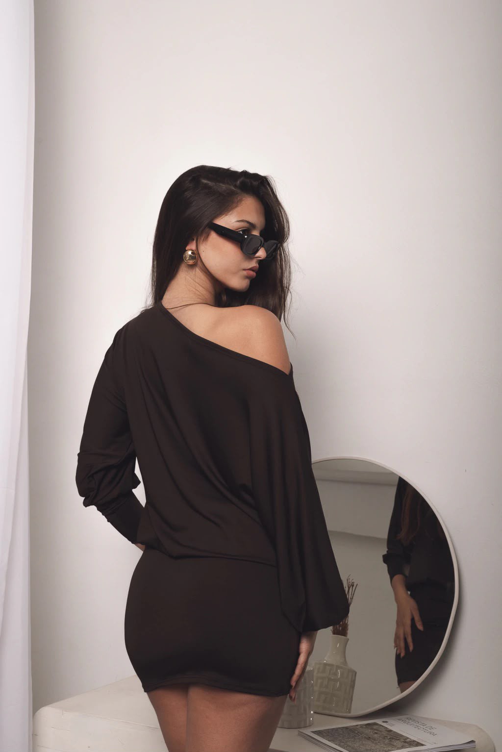 Vestido Corto Manga Murciélago - Imagen 2
