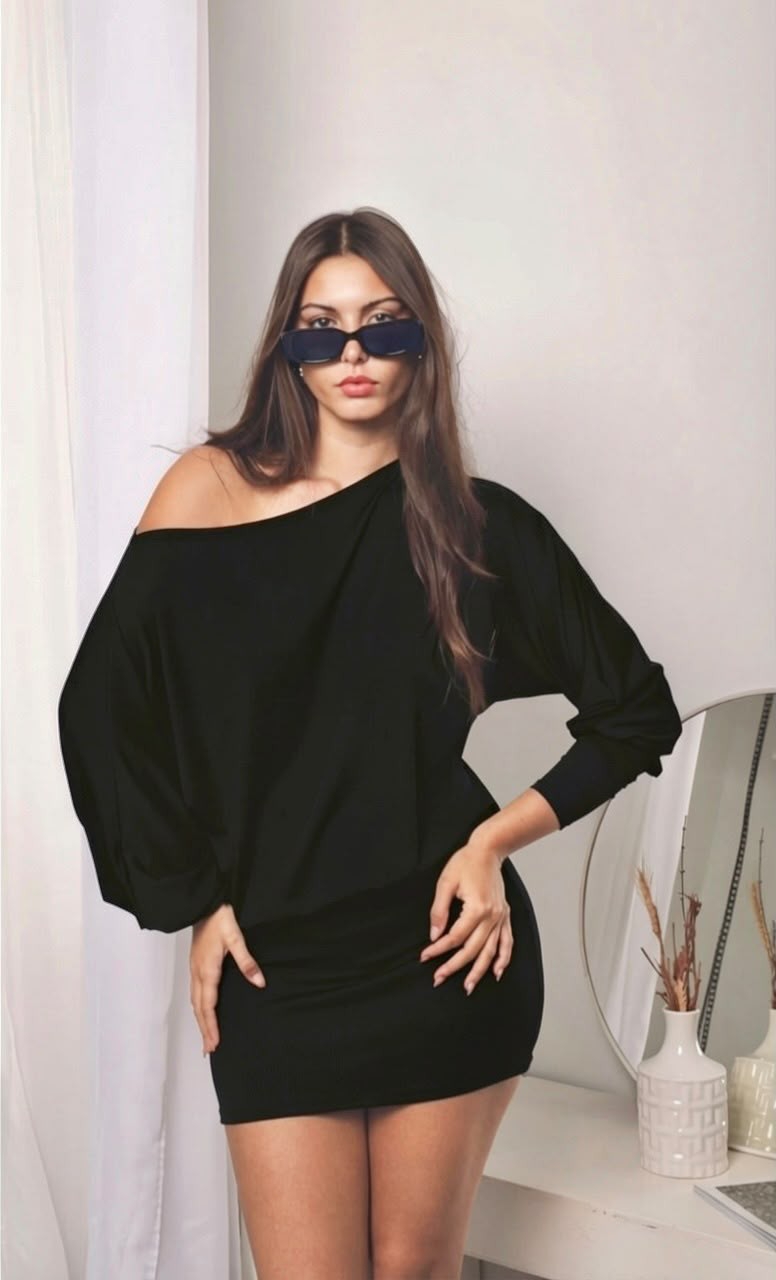 Vestido Corto Manga Murciélago - Imagen 4