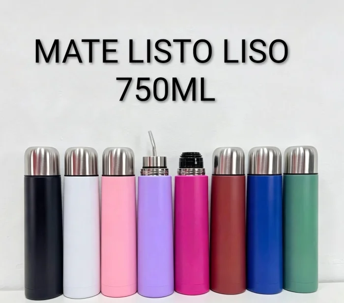 Mate Listo Liso Autocebante 750ml Termo Mate 2 en 1