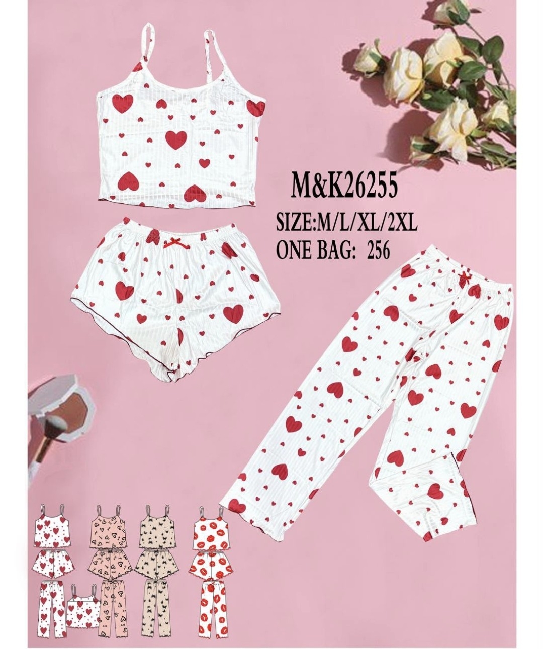 Pijama Set de 3 Piezas de Dama (docena) - Imagen 3