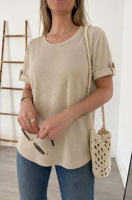 Remera  con Botón de Wafle