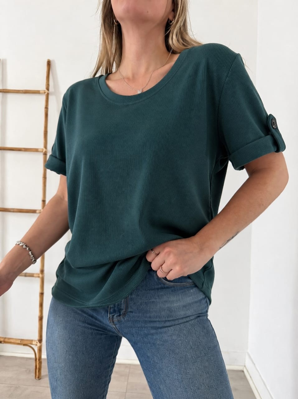 Remera  con Botón de Wafle - Imagen 2