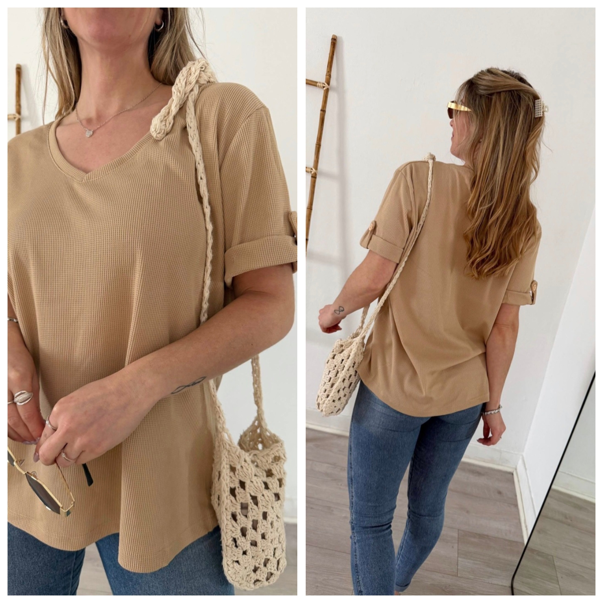 Remera Wafle Boton - Imagen 2