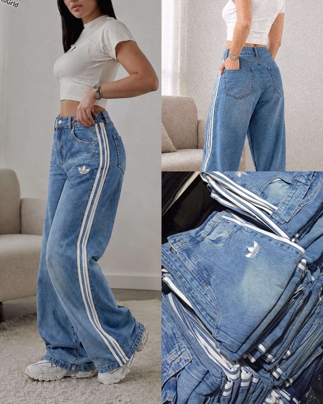 Palazo Jeans 3 Líneas Adi - Imagen 2