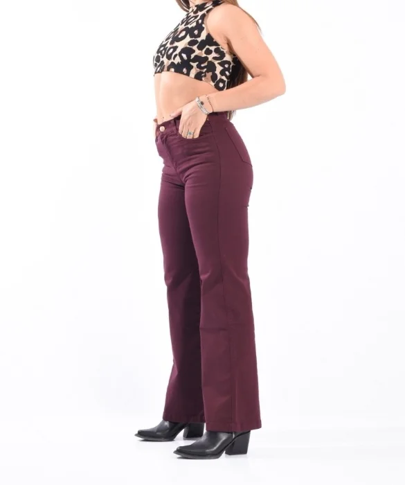 Wide Leg Bordo Elastizado