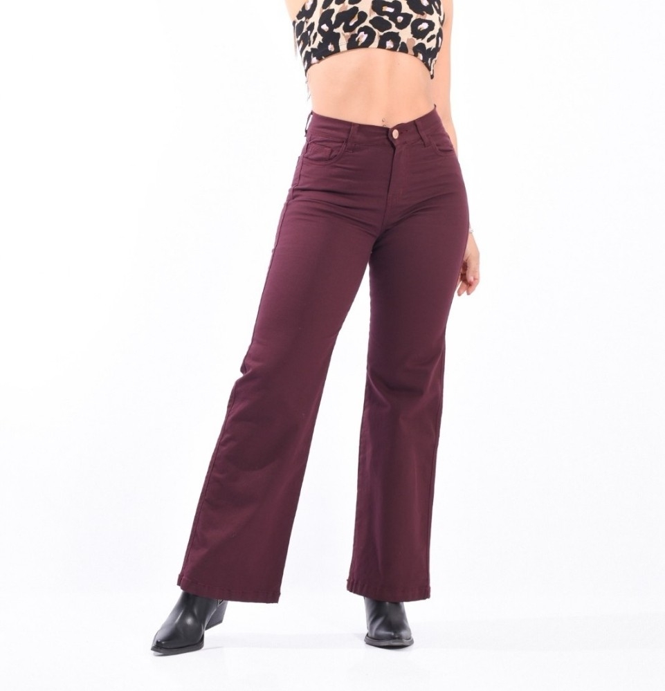 Wide Leg Bordo Elastizado - Imagen 2