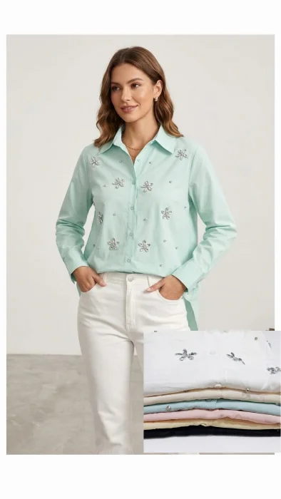 Camisa con Brillo Importada 7160
