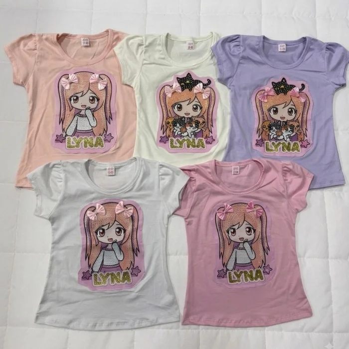 Remeras de Algodon Peinado Lina Aplique