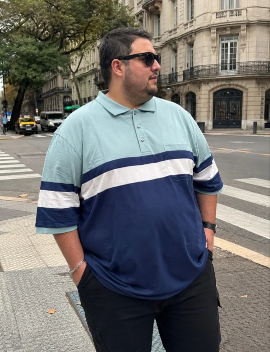 Chomba Rayada Algodón Premium Marca Polo Importada Talle Especial