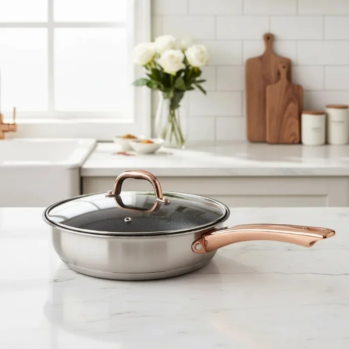 Sarten Nex Cook Mango Dorado Acero Inoxidable 24cm