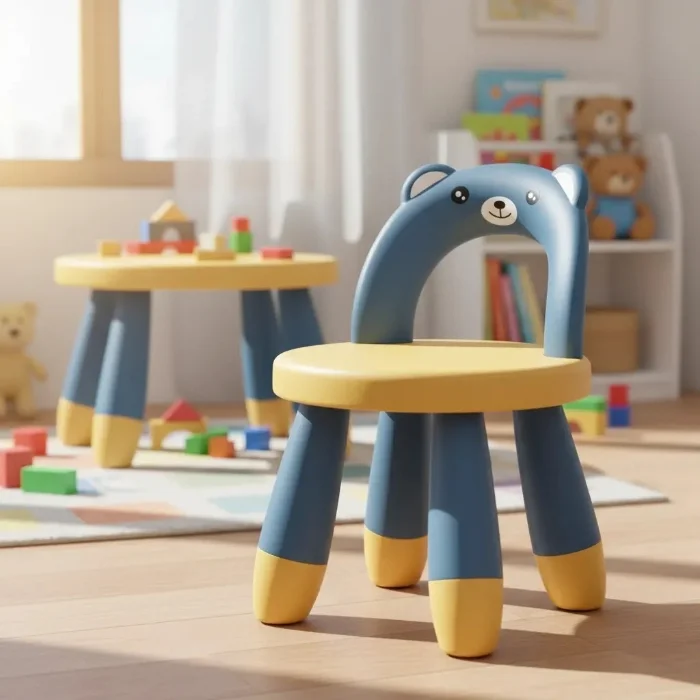 Silla Infantil Niños Resistente con Respaldo Oso Orejitas