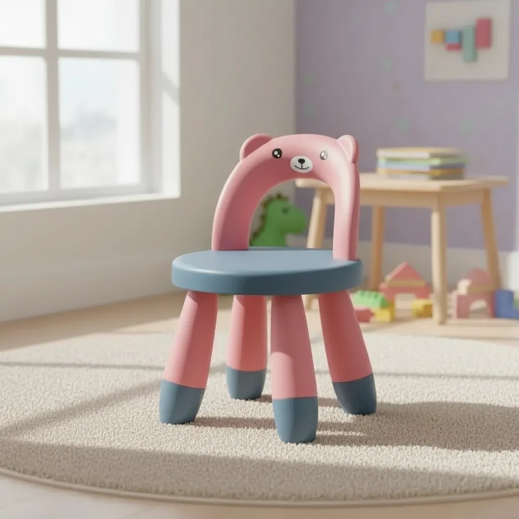 Silla Infantil Niños Resistente con Respaldo Oso Orejitas - Imagen 2
