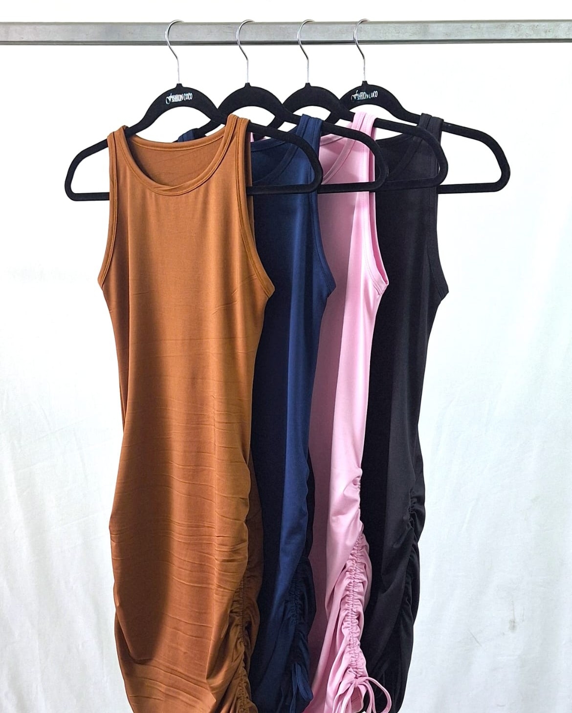 Vestido Fruncido Ambos Lados Microfibra - Imagen 3