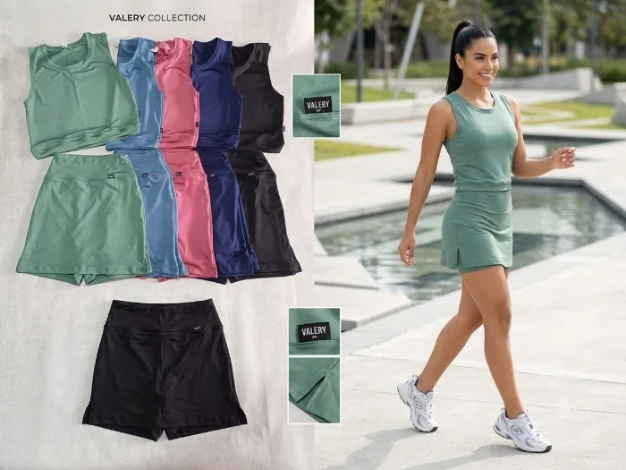 Conjuntos Shorts Pollera Lycra