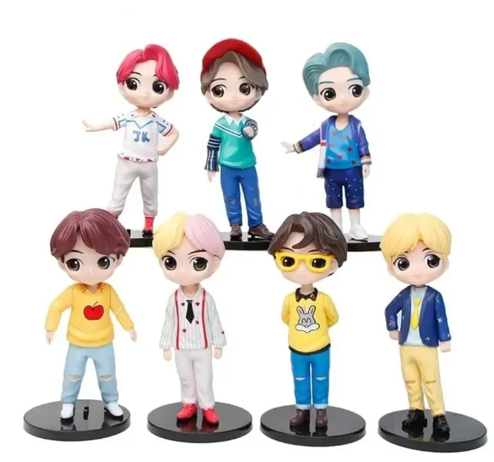 Pack de 7 Muñecos de Bts de Plástico Pvc de 16 Cm, Kpop