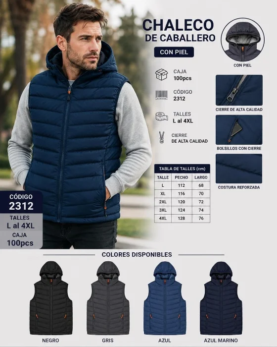 Chaleco con Piel X Dentro