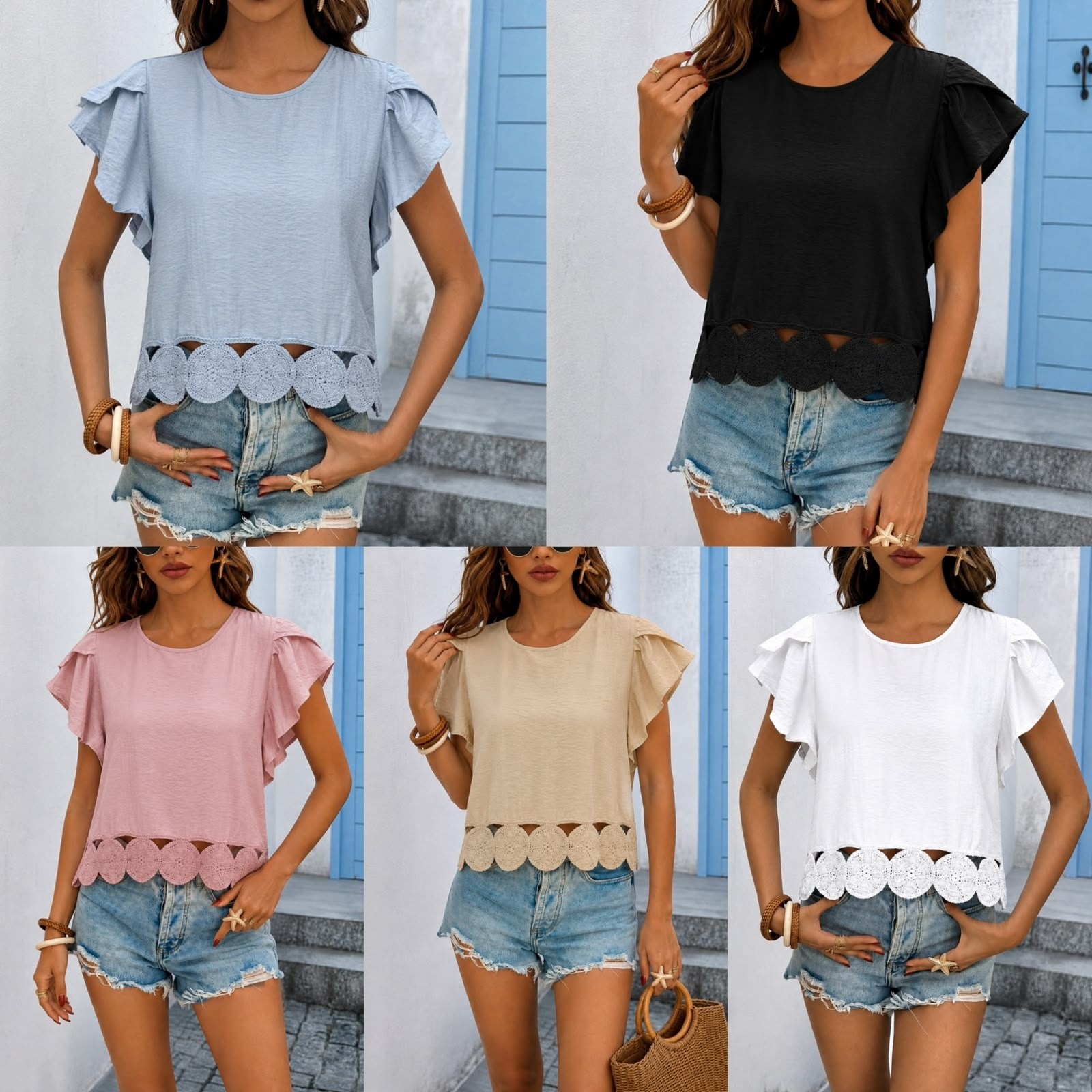 Blusa Capri de Lino con Encaje - Imagen 6