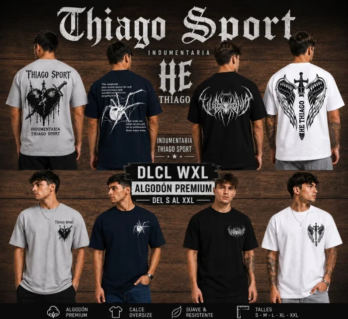 Remeras Doble Estampado Algodón Premium