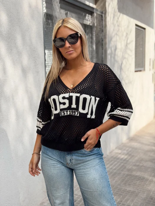 Suéter Scote V Boston Hilo Algodón
