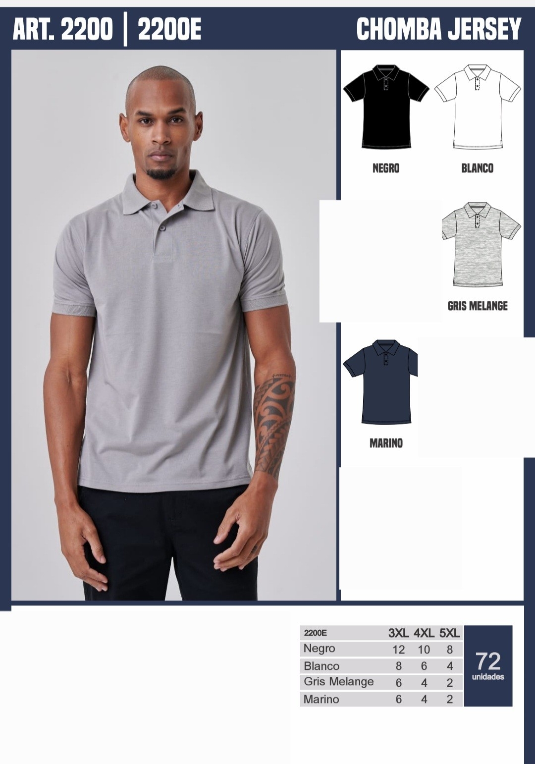 Chomba Jersey Talle Especial - Imagen 2