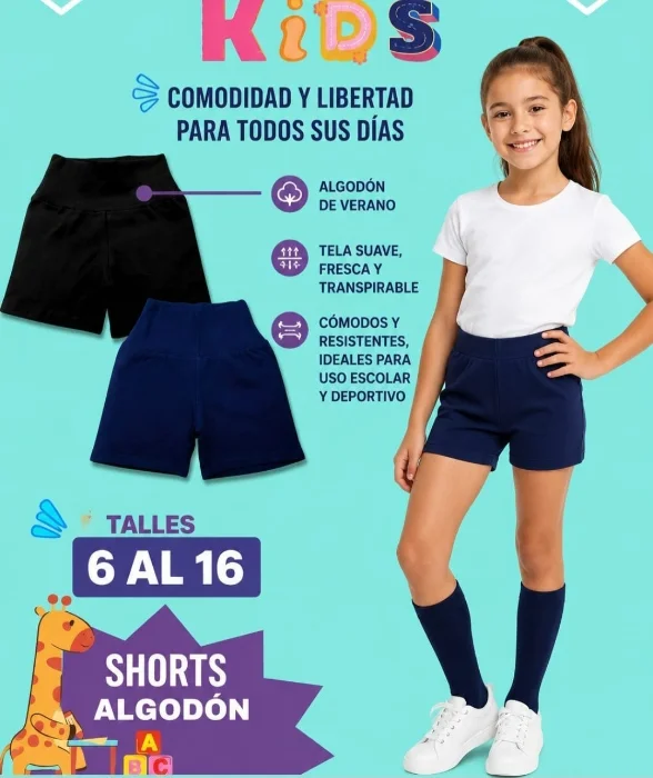 Short  de Algodon del 6 al 16 por Pedido