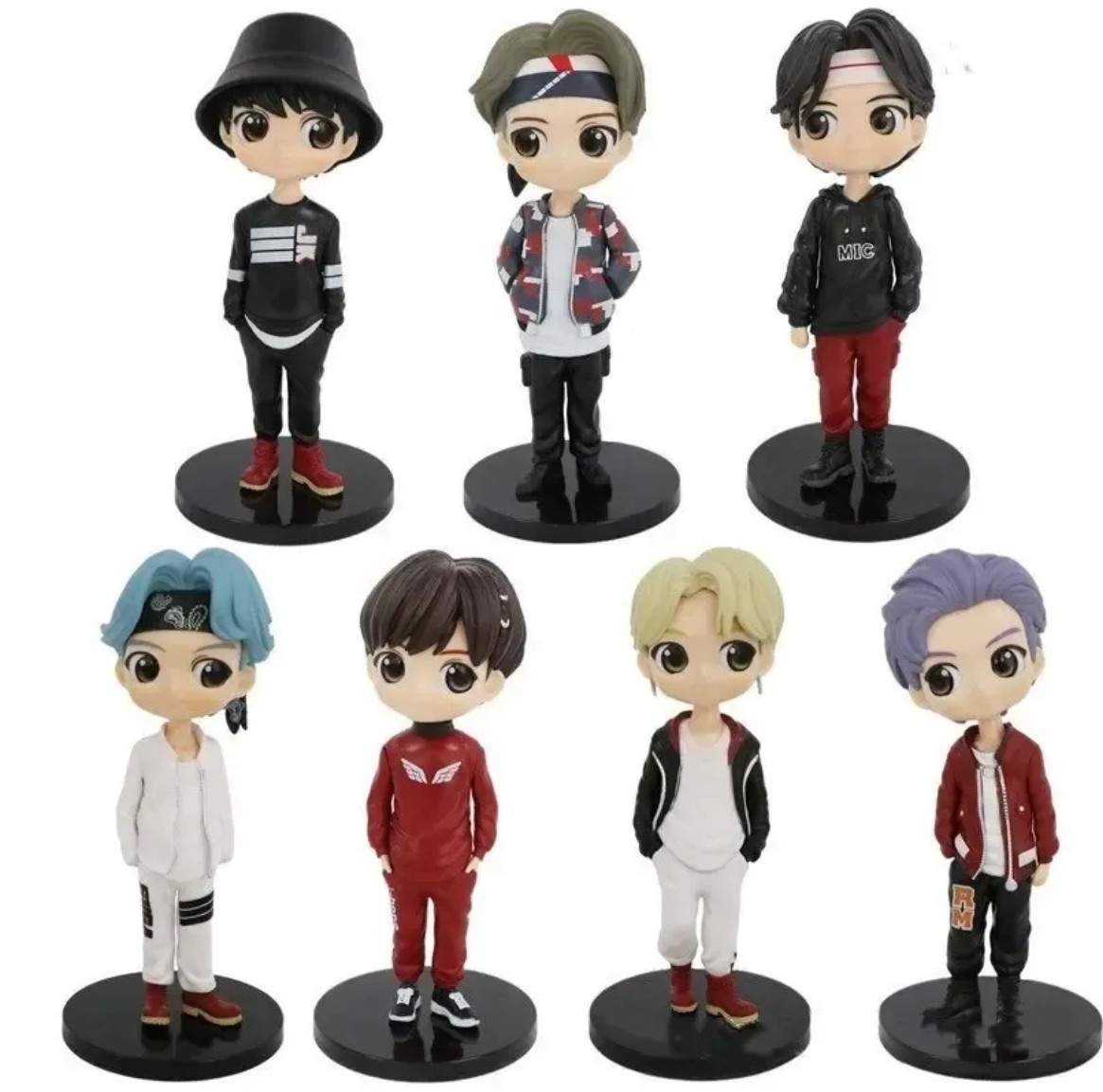 Set de 7 Muñecos Coleccionables Bts Mic Drop, Plástico Pvc 16 Cm Aprox, Kpop - Imagen 1