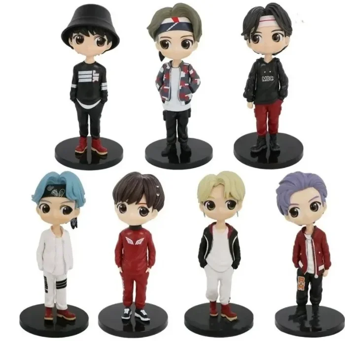 Set de 7 Muñecos Coleccionables Bts Mic Drop, Plástico Pvc 16 Cm Aprox, Kpop