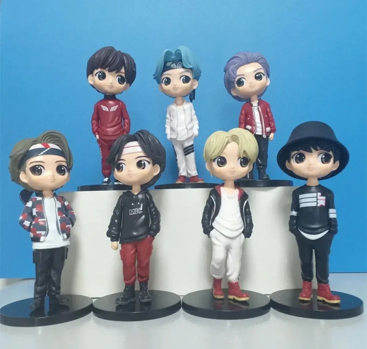 Set de 7 Muñecos Coleccionables Bts Mic Drop, Plástico Pvc 16 Cm Aprox, Kpop - Imagen 2