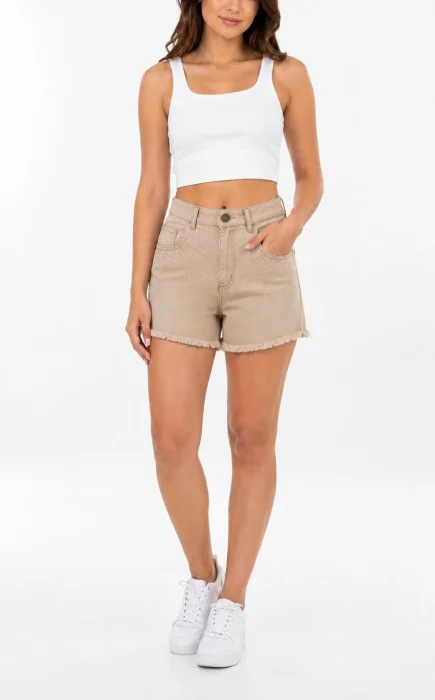 Short Playero Beige (brillo)