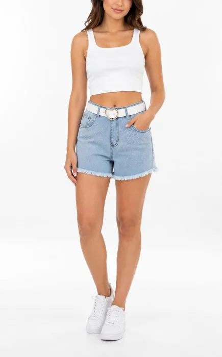 Short Playero Celeste (brillo)