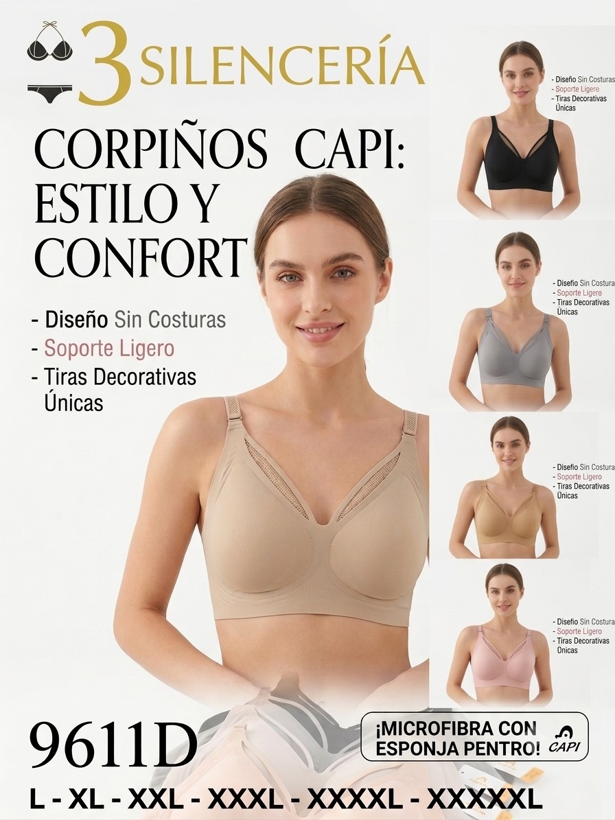 Corpiño Especiales Efecto Piel  sin Costura  de Dama - Imagen 4